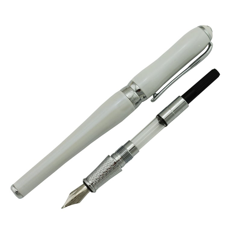 Lanxivi Duke Fude Nib Fountain Pen Medium to Broad Nature Mother Pearl on Cap with Pen Pouch sketching Art Drawing Signature Calligraphy Pen Case Set - Image 4